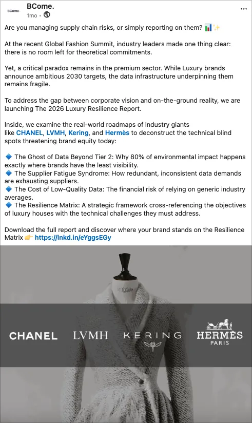 BCome LinkedIn post